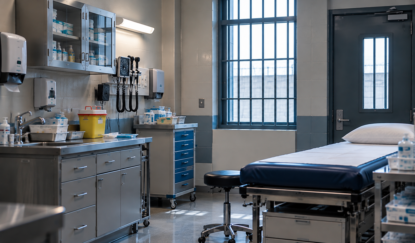 Consultorio clínico en un entorno de salud penitenciaria